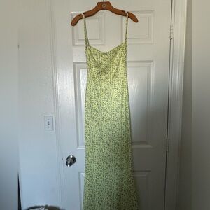 Backless Floral Maxi Dress- Yellow